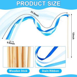 100 Pièces de Guirlandes Ruban Bleues pour Fête, Bâtons de Guirlandes Ruban Colorées pour Mariage avec Clochettes SP-31 - Product Image 2