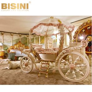 مجموعة أسرة للأطفال مضيئة على الطراز الفرنسي منزل قلعة الأميرة غرفة نوم بنات الأطفال وردية بيضاء سرير زينة على شكل زنبق للسندريلا - Product Image 4