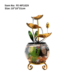 Fontaine d'eau en métal doré avec <span class=keywords><strong>aquarium</strong></span> silencieux Mini <span class=keywords><strong>Aquarium</strong></span> pour le nouvel an Cadeau pour la maison Décoration <span class=keywords><strong>de</strong></span> bureau - Product Image 3
