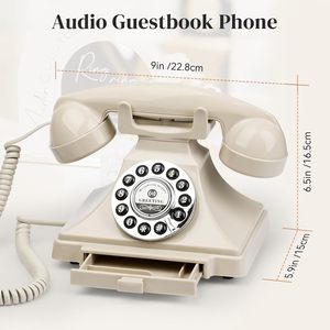 Toptan fiyatlar kablolu Retro sabit telefon ses ziyaretçi defteri dekoratif ürünler için bir ses ziyaretçi defteri - Product Image 5
