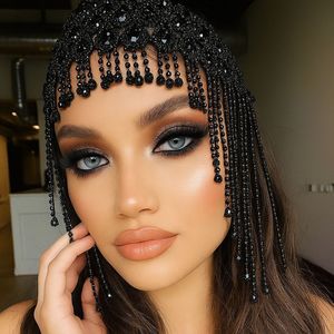 Diadema con Borlas de Cristales Brillantes, Cadena <span class=keywords><strong>para</strong></span> la Cabeza con Borlas de Cristal Plateado <span class=keywords><strong>para</strong></span> <span class=keywords><strong>Bodas</strong></span>, Bailes de Graduación, Concursos de Belleza y Fiestas - Product Image 2