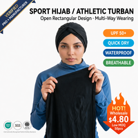 Turban de bain à séchage rapide, hijab, protection solaire UPF+ 50, couvre-tête de sport imperméable, bonnet de bain pour femmes musulmanes, piscine, bain