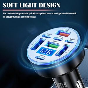<span class=keywords><strong>Chargeur</strong></span> de voiture multi-ports USB à charge ultra-rapide avec affichage numérique, adaptateur de charge rapide pour iPhone Samsung, nouveau produit 2026 - Product Image 3
