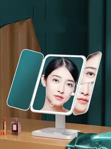 Neue Led Kosmetik-Werkzeuge Schreibtisch mit Licht-Fülle-Spiegel tragbarer Schminktisch-Spiegel Schale-Spiegel Geschenk für Damen