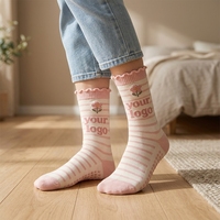 Chaussettes de Pilates antidérapantes rayées en tricot pour jeunes, respirantes, antibactériennes, pour entraînement sur Reformer, en matière douce pour la peau