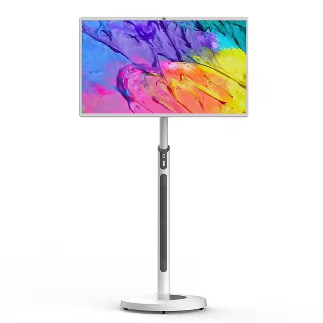 OEM Wholesale 27\" Mobile HD Smart LED TV Fast Shipping Home Use White Cabinet with LED Backlight HDTV Definition
