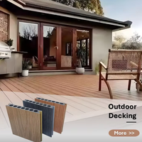 Terrasses extérieures modernes en WPC, finition grain de bois, antidérapantes, imperméables, ignifuges, écologiques, pour piscines (5 ans)