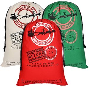 Sacchi regalo all'ingrosso personalizzati in tela di <span class=keywords><strong>Natale</strong></span> gigante <span class=keywords><strong>per</strong></span> decorazioni natalizie - Product Image 2
