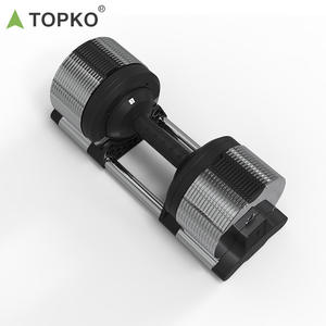 Ensemble d'haltères réglables TOPKO, design breveté, entraînement musculaire, réglage rapide, incrément de 1 kg, chrome - Product Image 3