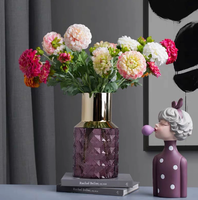 Ranting Ranunculus Buatan Realistis Grosir, Bunga Buttercup Palsu dalam Jumlah Besar untuk Perlengkapan Florist, Dekorasi Pernikahan & Komersial Musiman