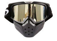 Masque de motocross OEM avec protection UV400, anti-buée, sangles en silicone, design à bordure complète bleu/orange, compatible avec les casques de moto