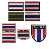 Patch de brassard à boucle auto-agrippante drapeau de la Thaïlande en gros, broderie et PVC, versions réfléchissantes IR disponibles