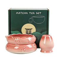 Ensemble de bols à matcha en céramique de style japonais avec tasse Chawan, bol à poudre et outil de mélange