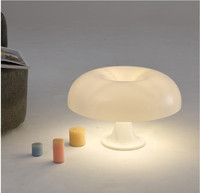 Lampe de table LED en acrylique orange en forme de champignon, style nordique moderne minimaliste, tactile, à intensité variable progressive, rechargeable, veilleuse de chevet USB