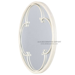 Diseño elegante, marco redondo contemporáneo, hierro, Metal, decorativo, Navidad, espejo de pared hecho a mano para maquillaje y decoración de baño - Product Image 2