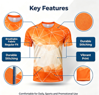 T-shirt d'entraînement pour homme en polyester 180 g/m² imprimé par transfert thermique, anti-plis, séchage rapide, respirant, à rayures, pour tenue d'équipe de gym
