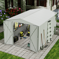 Abri de jardin préfabriqué moderne en aluminium 8x12, écologique, facile à assembler, blanc/gris, résistant à la décomposition, imperméable et anti-rongeurs