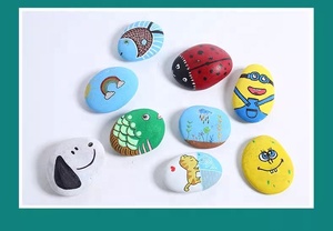 Ciottoli Naturali per Pittura, Pietre Colorate per Bambini, Ciottoli Piatti Grigi, 5-8cm 8-10cm - Product Image 2