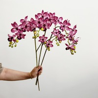Fleur artificielle Chidori Orchid, orchidée Dendrobium en caoutchouc souple, orchidée Cymbidium, arrangement floral pour mariage, décoration de la maison