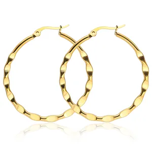 Витые серьги-кольца, изящные украшения для женщин, модные позолоченные серьги-кольца с логотипом под заказ, оптовая продажа, классические серьги-кольца 2021