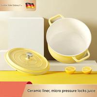 Panci sup Casserole memasak Oven Belanda berenamel besi panggang 20/22/24/26/28cm kualitas tinggi dengan tutup peralatan masak logam