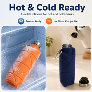 Botella de Agua Plegable de Silicona de 700 ml, a Prueba de Fugas, Unisex, para Viajes al Aire Libre, con Gancho para Colgar, Portátil, de YMS Factory Wholesale - Product Image 6