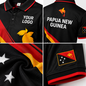 Camiseta Polo Personalizada de Papúa Nueva Guinea para Hombre, Diseño de la Bandera Nacional, Uniforme de Equipo de Alto Rendimiento, Marca Privada, Venta al Por Mayor de Fábrica - Product Image 2