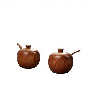 Recipiente de Madera para Almacenamiento de Alimentos con Tapa Hermética para Granos de Café, Té y Azúcar, Logotipo Personalizado, 250 ml, Clásico, Ecológico, Reutilizable, Fabricante de Artículos de Cocina - Product Image 4
