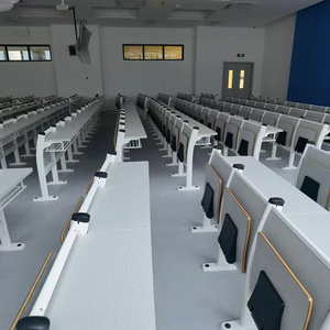 Vente directe d'usine de chaises pliantes modernes avec pieds en fer et assise en bois, chaises d'auditorium, chaises de salle de classe universitaire. - Product Image 1