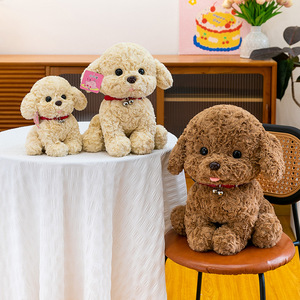 Peluche Cane Teddy, Simpatico <span class=keywords><strong>Barboncino</strong></span> con la Lingua Fuori, Realistico Cucciolo Teddy Seduto, Decorazione per Camere di Bambini e Adulti, Vendita all'Ingrosso OEM - Product Image 4