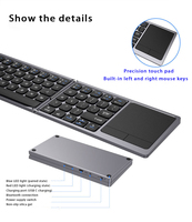 Keyboard Lipat Ultra Tipis Nirkabel BT Portabel Baru dengan Touchpad, Keyboard Perjalanan Isi Ulang untuk Ponsel dan Tablet