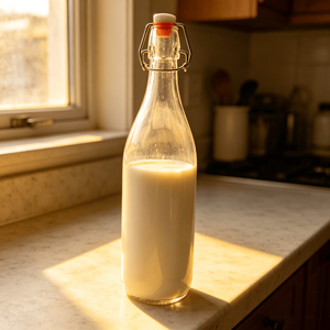 Bouteilles en verre rondes de 1000 ml de grande taille, de haute qualité, avec bouchon à clipser, pour jus, <span class=keywords><strong>lait</strong></span> et vin, vente en gros - Product Image 2