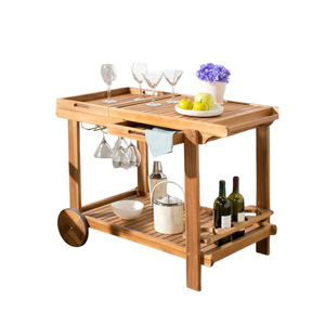 Contenedor Rodante Multicapa de 1 Año, Móvil, ODM OEM, Nuevo, de Madera de Acacia Superior, W58 x D100 x H80 cm, Carro con 2 Ruedas - Product Image 4