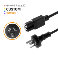 Cordon d'alimentation CA 3 broches AU 1,5 m 10 A 250 V pour appareils électroménagers, vente en gros SAA Australie