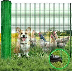 Recinzione Temporanea con Pali, 91 cm x 15 m, Barriera in Plastica per Giardino e Animali con Palo in Metallo e Corda Antivento - Product Image 5