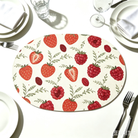 Set de table classique en PVC tissé irrégulier imprimé fruits TUOTU PP001 30x45cm pour hôtels, résistant à la chaleur, écologique, facile à utiliser
