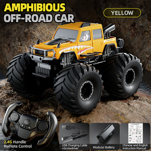 Véhicule télécommandé amphibie 4x4 puissant, adaptabilité tout-terrain, commutateur haute/basse vitesse, mode double terre/eau, <span class=keywords><strong>jouet</strong></span> d'aventure - Product Image 3