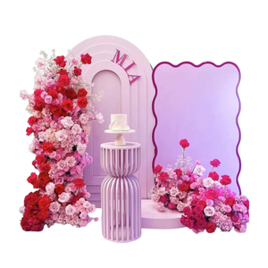 लक्जरी 5 डी रंगीन रेशम विवाह पृष्ठभूमि आधुनिक पुष्प व्यवस्था पार्टी के लिए आर्क बोर्ड सजावट के लिए फूलों की पंक्ति - Product Image 2