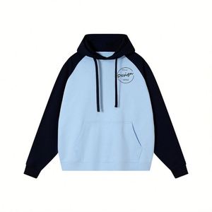 Sweat à capuche vierge tricoté personnalisé pour hommes manches raglan sérigraphie Double Streetwear Sweat à capuche pull-over lourd et surdimensionné pour unisexe - Product Image 4