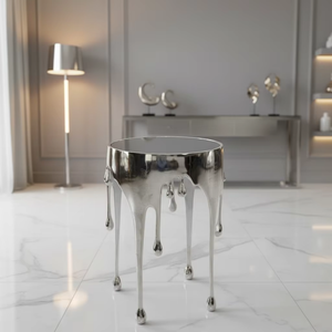 โต๊ะข้างทรงหยดน้ำละลายสไตล์นอร์ดิกสมัยใหม่ |   โต๊ะตกแต่งไฟเบอร์กลาสสุดหรูสำหรับตกแต่งแกลเลอรีงานศิลปะและเลานจ์สไตล์เรโทร - Product Image 1