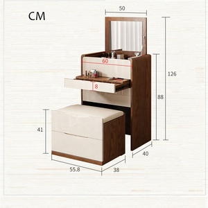 <strong>Dressing</strong> <strong>Table</strong> with Mirror Bedroom Wooden <strong>Corner</strong> Dresser Modern Simple <strong>Small</strong> Saving Space Folding Office Bathroom Tianjin YIFAN - Product Image 2