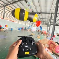 Modèle d'abeille bionique gonflable télécommandé pour l'intérieur avec souffleur d'air, noir/jaune, pour événements et spectacles en centre commercial