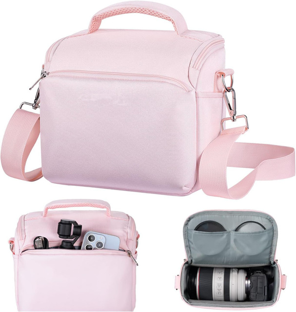 Professional Canvas Crossbody Camera Case Camera Sling Bag for Photographers with Durable Zipper Closure