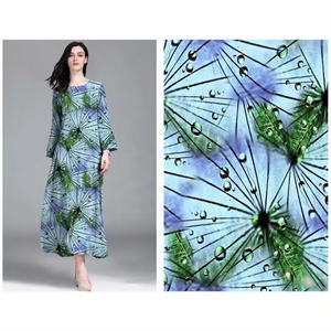 Mềm cảm ứng hoa mẫu 100% Viscose đồng bằng dệt tùy chỉnh in kỹ thuật số vải cho phụ nữ Ăn mặc - Product Image 6