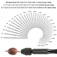 49 pièces mini foret à main en aluminium 0.2-3.4mm bijoux artisanat outils de travail du bois avec personnalisation OEM