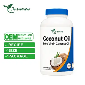 OEM Softgel olio di cocco 1000mg 240 Softgel Extra vergine di olio di cocco capsule