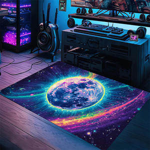 Tapis rectangulaire moderne imprimé ciel étoilé Wan Xinlong, résistant aux taches, pour chambre à coucher, bureau ou salle de jeux - Product Image 1