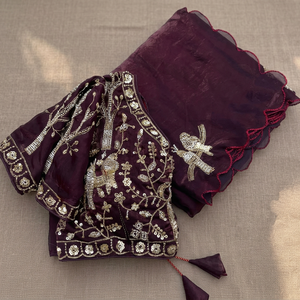Sari de Satén de Estilo Auténtico, Último Modelo, con Blusa Exclusiva, el Más Vendido, para Fiestas, Bodas, Ropa Étnica para Mujer - Product Image 3