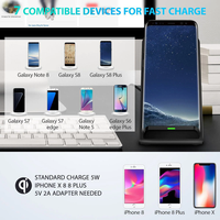 Smartphone Snellaadstation Telefoon Oplader Desktop Draadloos Opladen Stand Mobiele Telefoon Houder Wekker