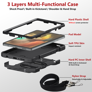 360 xoay Heavy Duty Rugged antoshock trường hợp máy tính bảng cho Samsung Tab A9 8.7 inch x110 x115 với dây đeo tay & vành đai vai - Product Image 5